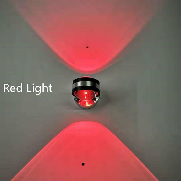 LED Up And Down Light Wall Light Double-Sided Crystal Aluminum Lights Upper Outlet, Power:6W(Red Light)