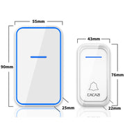 CACAZI A68-2 One to Two Wireless Remote Control Electronic Doorbell Home Smart Digital Wireless Doorbell, Style:US Plug(White)