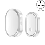 CACAZI A99 Home Smart Remote Control Doorbell Elderly Pager, Style:UK Plug(Silver)