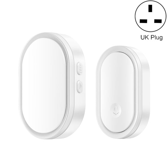 CACAZI A99 Home Smart Remote Control Doorbell Elderly Pager, Style:UK Plug(White)