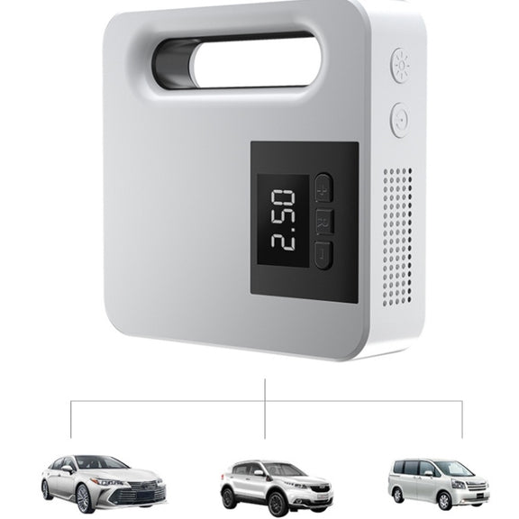12V Car Air Pump Car Portable Tire Electric Pump, Style:Digital Version (White)