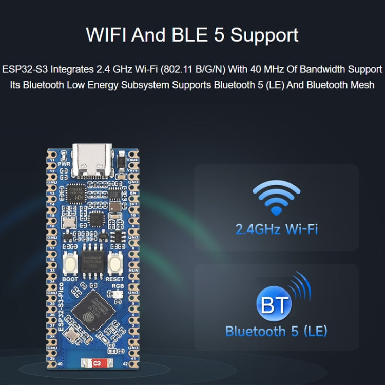 Waveshare ESP32-S3 Microcontroller 2.4 GHz Wi-Fi Development Board Dual-core Processor