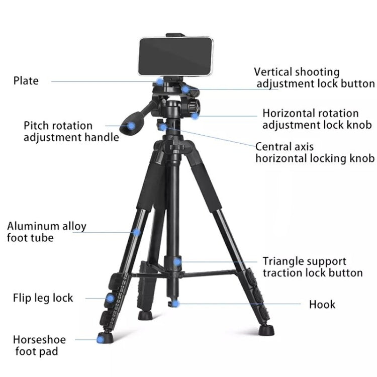 QingZhuangShiDai Q111H Aluminum Alloy Mobile Phone Camera Photography Tripod(Black)