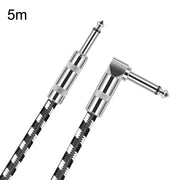 5m 1 Straight Head +1 Elbow Head 6.35mm Guitar Cable Oxygen-Free Copper Core TS Large Two-core Cable