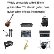 8m 1 Straight Head +1 Elbow Head 6.35mm Guitar Cable Oxygen-Free Copper Core TS Large Two-core Cable
