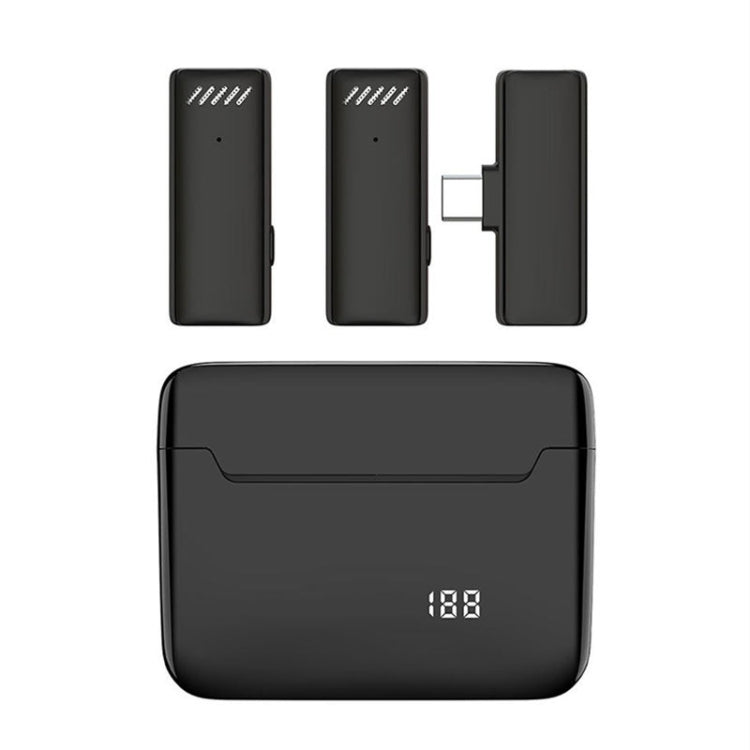S13 Dual Microphone USB-C/Type-C Interface Wireless Lavalier Noise Canceling Microphone with Charging Case