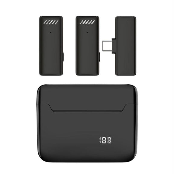 S13 Dual Microphone USB-C/Type-C Interface Wireless Lavalier Noise Canceling Microphone with Charging Case