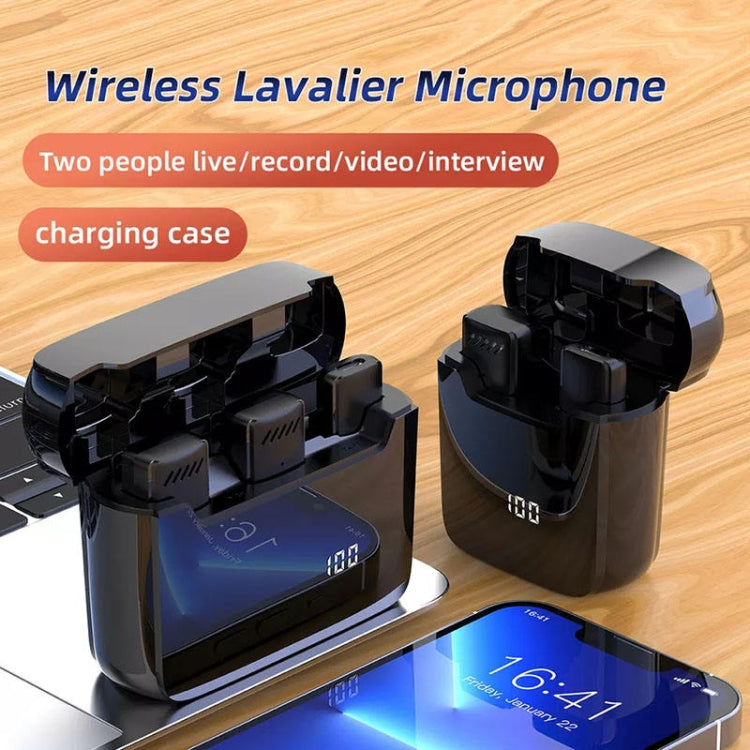 S13 Dual Microphone USB-C/Type-C Interface Wireless Lavalier Noise Canceling Microphone with Charging Case