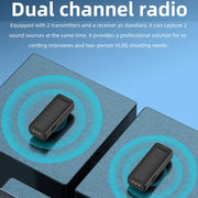 S13 Dual Microphone 8 Pin Interface Wireless Lavalier Noise Canceling Microphone with Charging Case