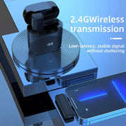 S13 Dual Microphone 8 Pin Interface Wireless Lavalier Noise Canceling Microphone with Charging Case