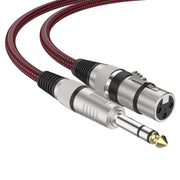 10m Red and Black Net TRS 6.35mm Male To Caron Female Microphone XLR Balance Cable