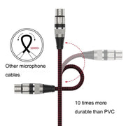 25m Red and Black Net TRS 6.35mm Male To Caron Female Microphone XLR Balance Cable