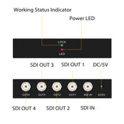 1 In 4 Out SD-SDI / HD-SDI / 3G-SDI Distribution Amplifier Video SDI Splitter(US Plug)