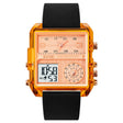 SKMEI 2021 Square Large Dial Triple Movement Men Sports Watch(Amber) - free shipping - PMC TechLife - Order now!
