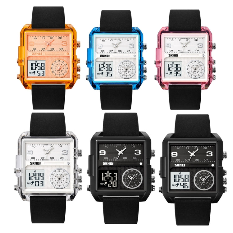 SKMEI 2021 Square Large Dial Triple Movement Men Sports Watch(Amber)