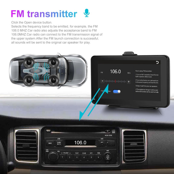 A3135 7 Inch HD Wired Smart Screen With Wireless CarPlay + Android Auto + Android With With 16G Memory Card