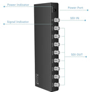 1 In 8 Out SD-SDI / HD-SDI / 3G-SDI Distribution Amplifier Video SDI Splitter(EU Plug)
