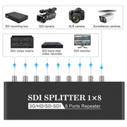 1 In 8 Out SD-SDI / HD-SDI / 3G-SDI Distribution Amplifier Video SDI Splitter(EU Plug)