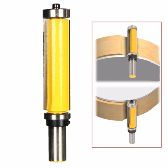 Double Bearing Trimming Knife Woodworking Milling Cutter, Style:1/4x1/2x25cm Yellow