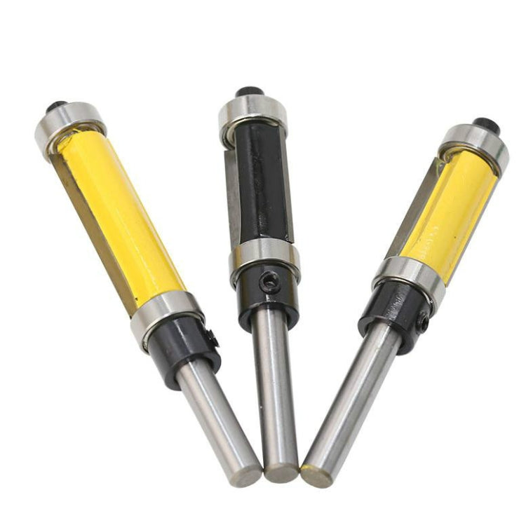 Double Bearing Trimming Knife Woodworking Milling Cutter, Style:1/4x1/2x25cm Yellow