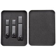 3 in 1 Black Color Titanium Nail Shear Set Exfoliating Manicure Tool, Style:Black (Iron Box)
