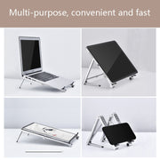 Oatsbasf 03040 Metal Mini Notebook Stand Aluminum Alloy Computer Cooling Folding Bracket(Grey)