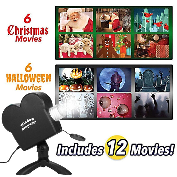 Christmas Halloween Laser Projector Mini Window Home Theater Projector, Plug Type:US Plug
