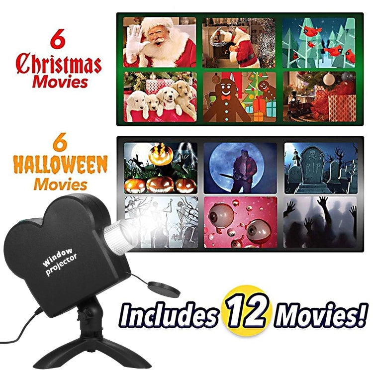 Christmas Halloween Laser Projector Mini Window Home Theater Projector, Plug Type:UK Plug