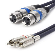2RCA Male 2XLR Caron Female Speaker Audio Balance Cable, Length:20m
