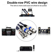 2RCA Male 2XLR Caron Female Speaker Audio Balance Cable, Length:20m