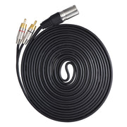XLR Male To 2RCA Male Plug Stereo Audio Cable, Length:, Length:8m
