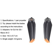 Original DJI Air 2S / Mavic Air 2 1 Pair Noise Reduction Propeller(Black)