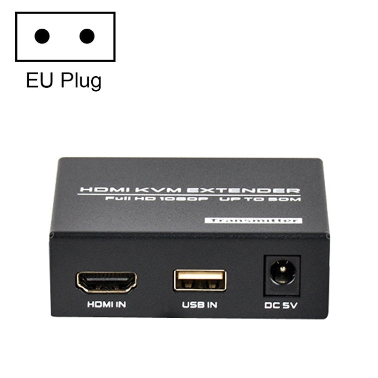 FJGEAR FJ-HKV50 HDMI+USB To KVM 1080P IP 50M Extender, Plug Type:EU Plug