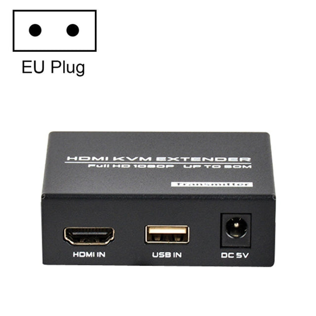 FJGEAR FJ-HKV50 HDMI+USB To KVM 1080P IP 50M Extender, Plug Type:EU Plug