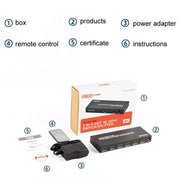 FJGEAR FJ-4K204 2 In 4 Out HD 4K Audio HDMI Switch Distributor, Plug Type:US Plug