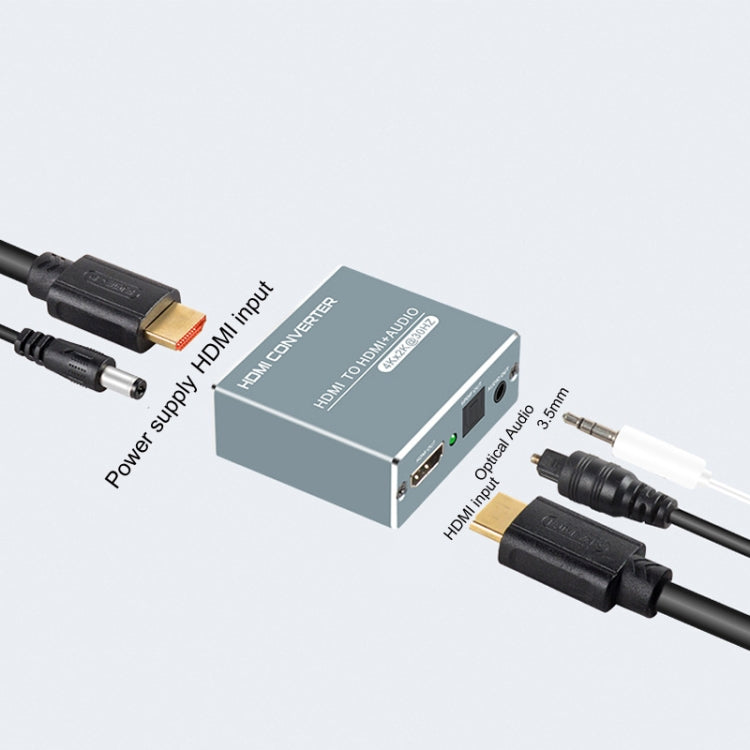 FJGEAR FJ-HDV01 HDMI HD 4K 30HZ Fiber Audio Separator, Plug Type:EU Plug