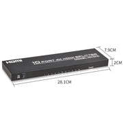FJGEAR FJ-SM1010 30HZ HDMI 4K HD Audio And Video Splitter, Plug Type:EU Plug(Black)