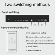 FJGEAR FJ-401HF 4 In 1 Out 4K HDMI Splitter Supports Four Screen Segmentation, Plug Type:EU Plug(Black)