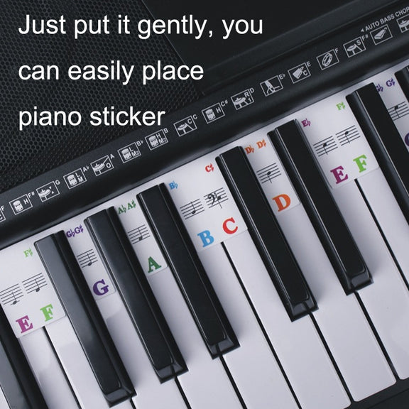 Children Beginner Piano Keyboard Color Stickers Musical Instrument Accessories, Style: Piano Keys 61 keys