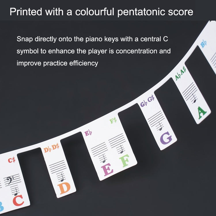 Children Beginner Piano Keyboard Color Stickers Musical Instrument Accessories, Style: Piano Keys 61 keys