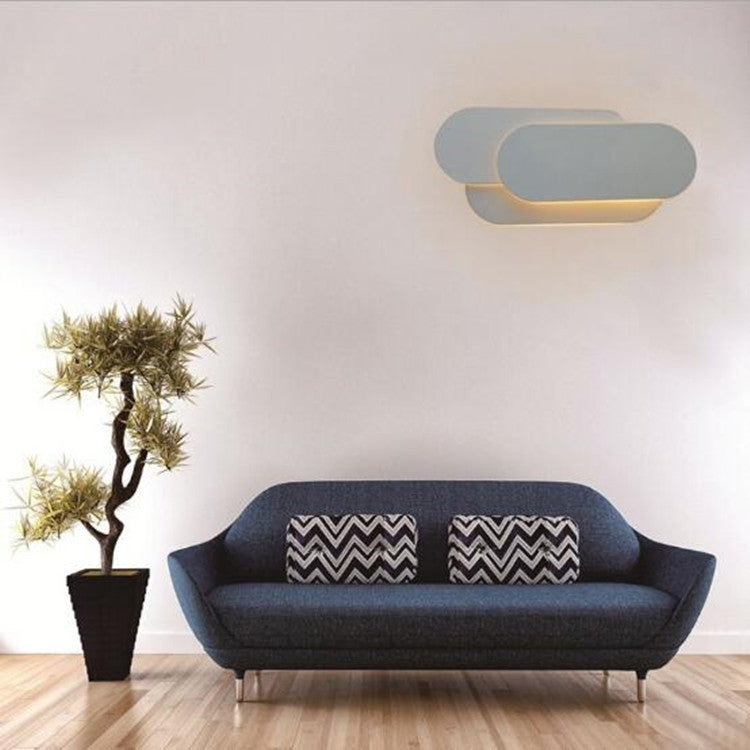 White circle 18W Creative Simple Bedroom Bedside Living Room Restaurant Hotel Study Hall Corridor Aisle Light LED Tower Stack Wall Lamp(White Light)