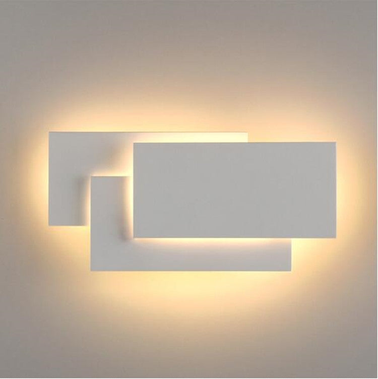 Black square 18W Creative Simple Bedroom Bedside Living Room Restaurant Hotel Study Hall Corridor Aisle Light LED Tower Stack Wall Lamp(Warm Light)