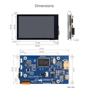 Waveshare 3.5inch 480x800 IPS Capacitive Touch LCD Display For Raspberry Pi ,HDMI Interface