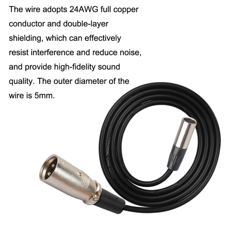 Xlrmini Caron Male To Mini Male Balancing Cable For 48V Sound Card Microphone Audio Cable, Length:3m