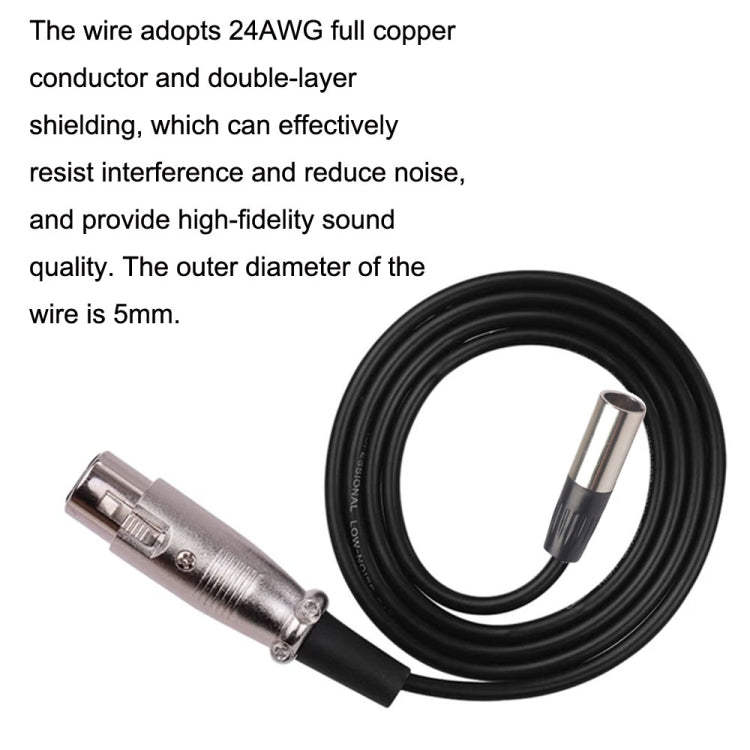 Xlrmini Caron Female To Mini Male Balancing Cable For 48V Sound Card Microphone Audio Cable, Length:3m