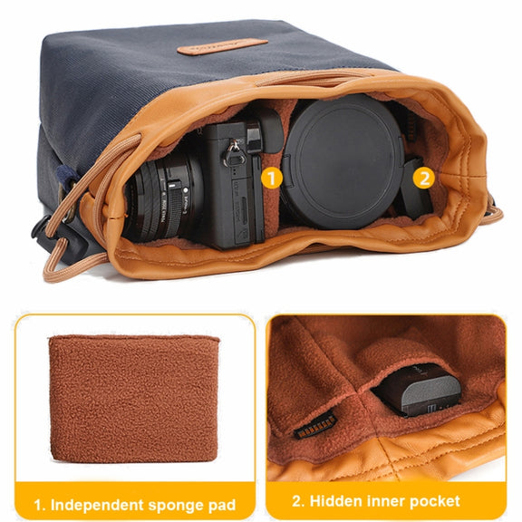 S.C.COTTON Camera Lens Protection Bag Liner Bag Water-resistant Camera Storage Bag, Size: L(Blue)