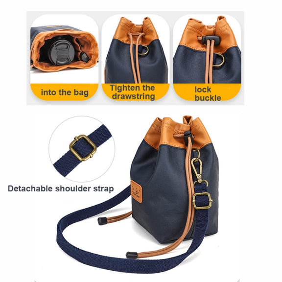 S.C.COTTON Camera Lens Protection Bag Liner Bag Water-resistant Camera Storage Bag, Size: L(Blue)