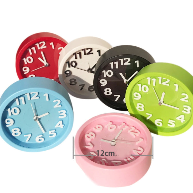 Round 12cm Candy Color Stereo Digital Silent Alarm Clock Children Student Alarm Clock(Red)