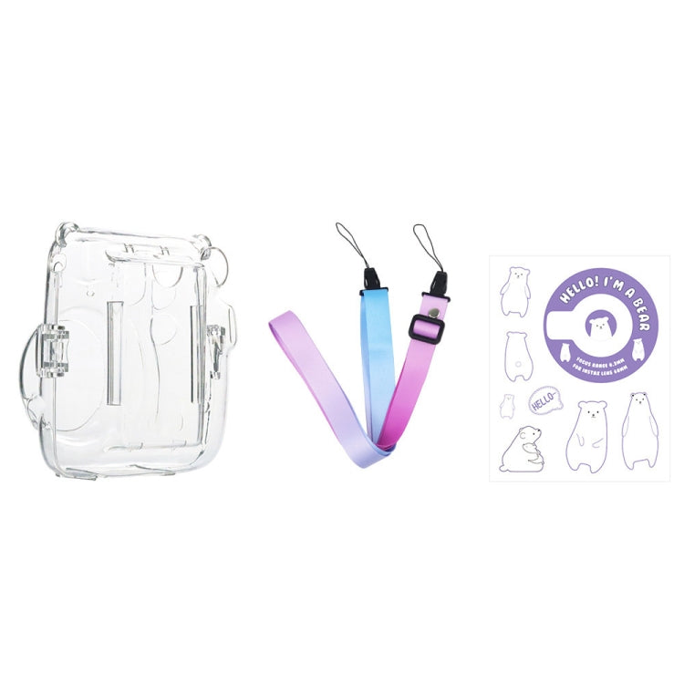 For Fujifilm Instax Mini 11  5sets Storage Case + Shoulder Strap + Sticker 3 In 1 Set(Set 3)