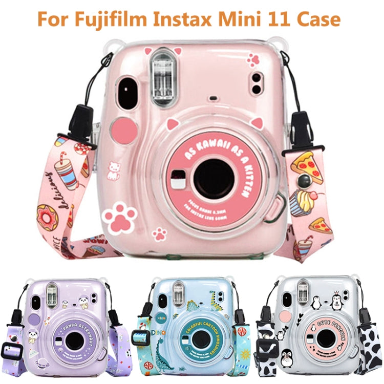 For Fujifilm Instax Mini 11  5sets Storage Case + Shoulder Strap + Sticker 3 In 1 Set(Set 6)